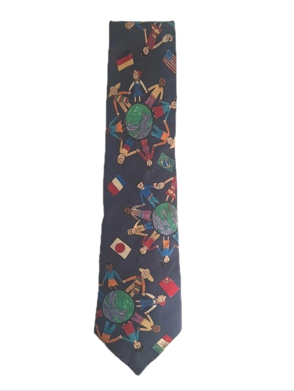Randa Corp Save The Children 100% Silk Children Of The Continent Neck Tie Blue